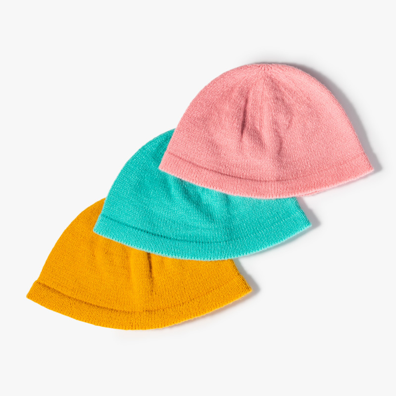 Sombrero de punto de piel de conejo de imitación para hombres y mujeres mismo estilo pareja europeo y americano Otoño e Invierno sombrero de punto sombrero de color caramelo moda todo partido