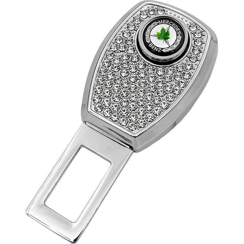 Tarjeta de clip de cinturón de seguridad conjunta de extensión de cinturón de seguridad de diamante incrustado hebilla enchufable de coche de diamante blanco de alta apariencia aplicable a varios modelos