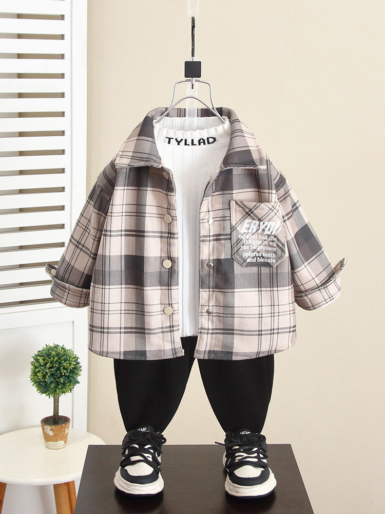 Camisa para Niños 6580 con Forro Polar, Camisa Infantil de Manga Larga con Forro Polar Integrado para Otoño e Invierno, Modelo 2026, Chaqueta para Bebé Acolchada
