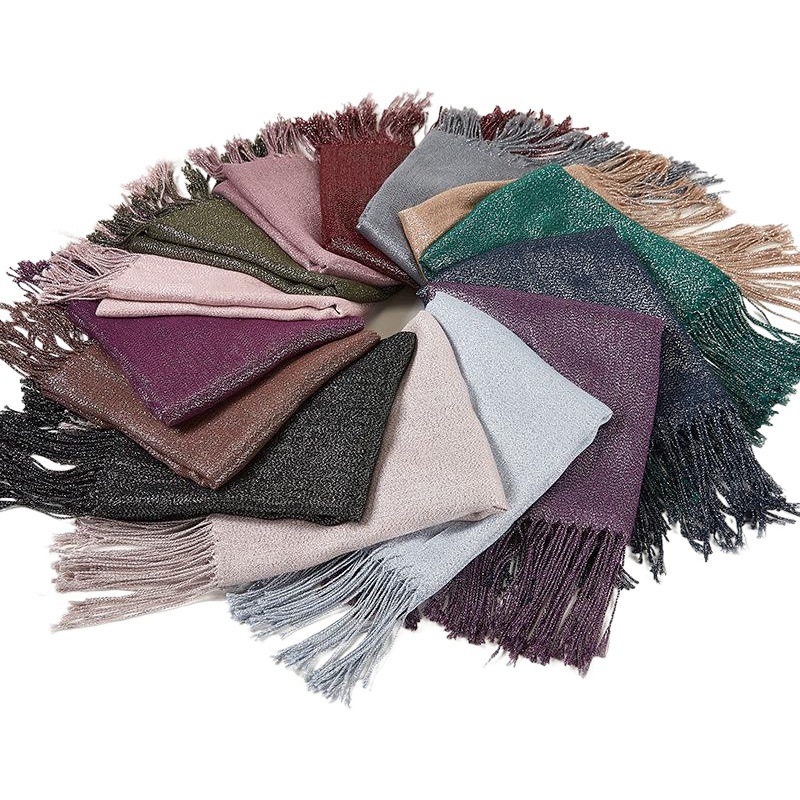 AliExpress new flash headscarf women cotton silver star scarf shawl MSL117