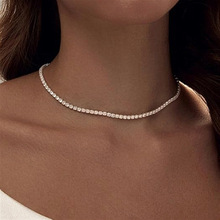 欧美跨境饰品轻奢百搭项链水钻吊坠颈链锁骨链饰品批发亚马逊爆款