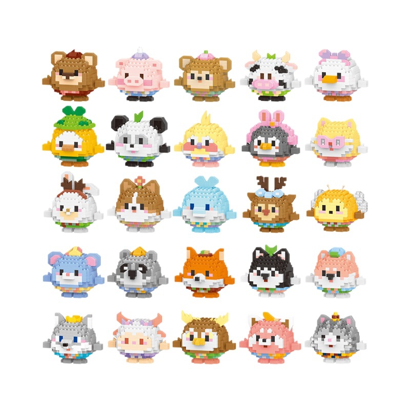 Compatible con muñeco de dibujos animados de huevo de animal de Lego, oso de fresa, bloques de construcción de Linna, juguetes educativos ensamblados para niños al por mayor