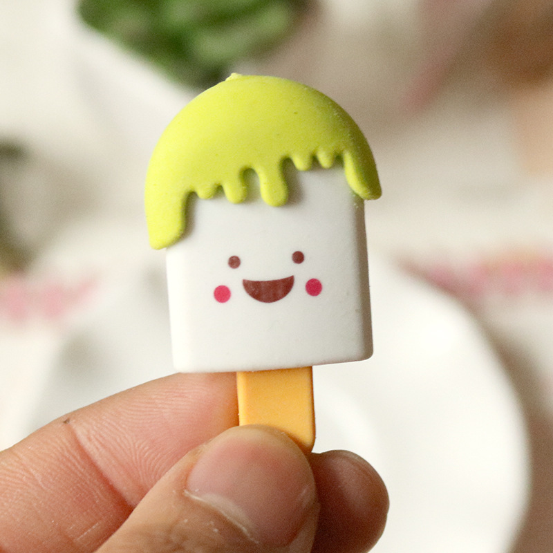 Al por mayor dibujos animados creativos ensamblados Smiley Popsicle borrador lindo protección del medio ambiente helado borrador estudiante papelería suministros