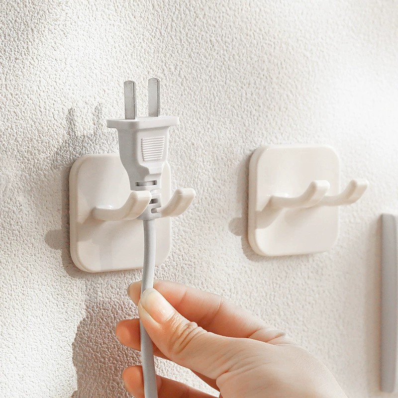 Creative Plug Hook Kitchen Wire Adhesive Wall-Mounted Storage Punch-Free Socket Traceless Adhesive Hook Ready for Sale
