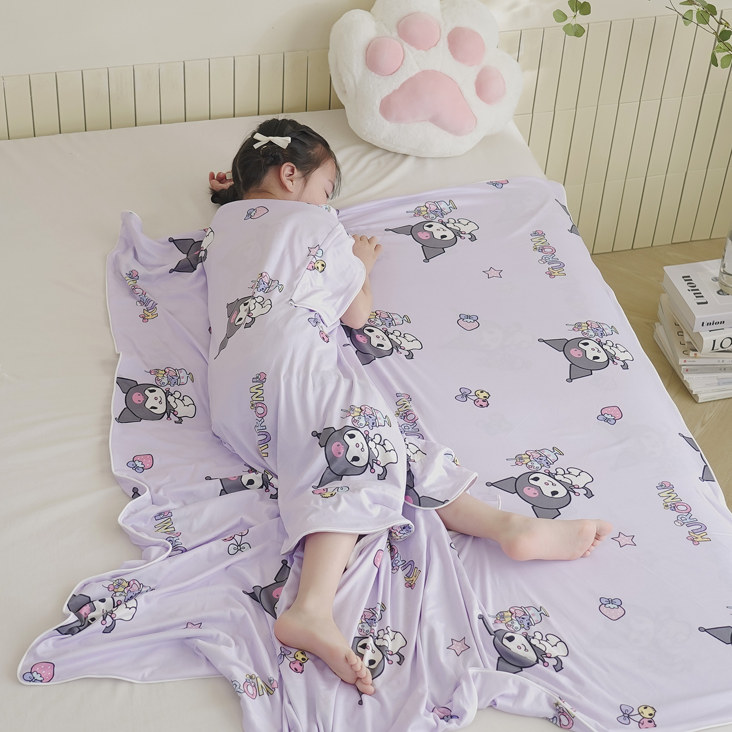 Authentic Sanrio Buiyunrou Children's Cartoon Anti-Kick Blanket Baby Belly Protection Blanket Kindergarten Sleeping Bag Summer Cooling Blanket