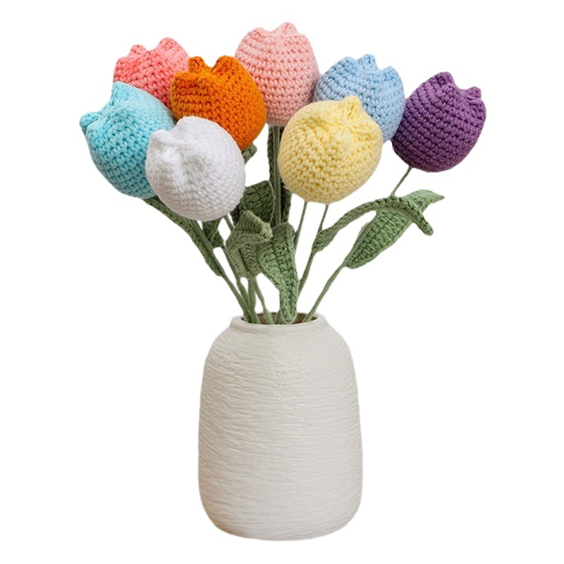 Dufu simulación sola lana Chubby tulipán flor falsa al por mayor regalo de San Valentín hogar boda flor decorativa