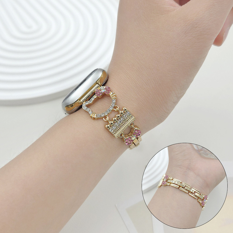 For Apple Watch Zinc Alloy iwatch45678/SE Generation Smart Watch with New Cartoon Animal KT Cat
