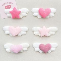 热销毛绒爱心翅膀饰品辅料diy帽子发卡装饰材料服装袜子点缀批发