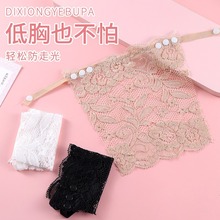 防走光神器抹胸一片式蕾丝女士无痕精致短款性感无肩带隐形文胸夏