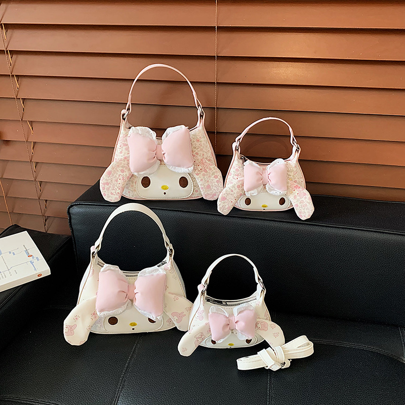 New cross-border mini children's handbag 2026 Korean version lace trim bow children's parent-child crossbody bag