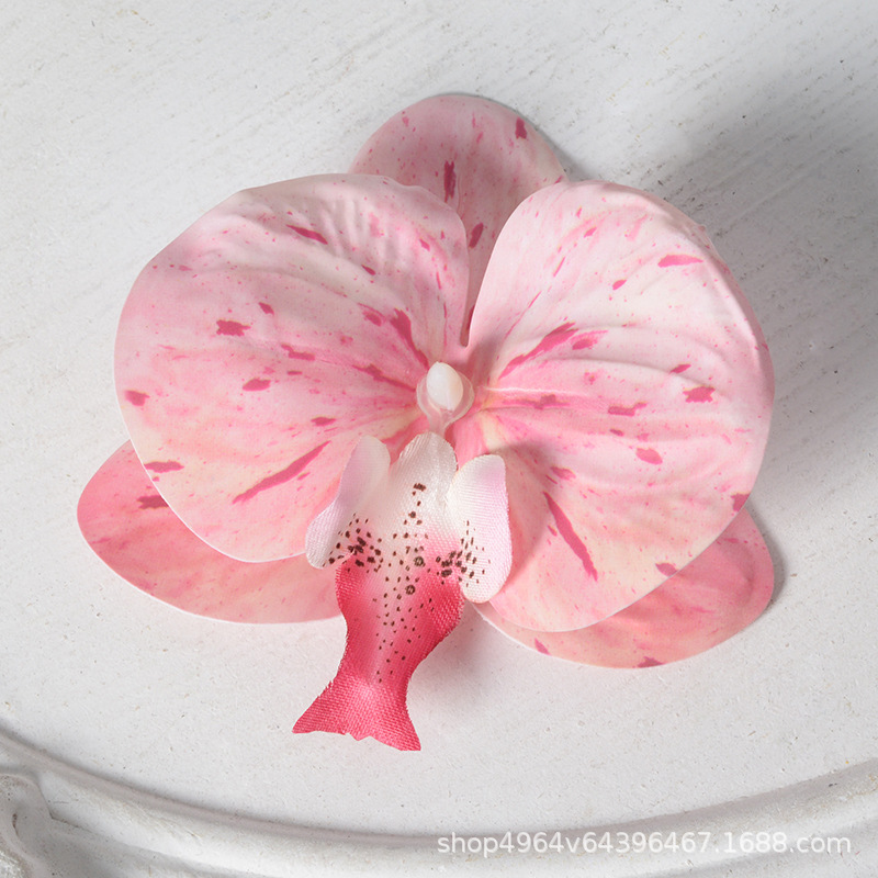 Película blanca Phalaenopsis flor cabeza pétalo simulación flor accesorios tocado horquilla diy flor decorativa de boda hecha a mano