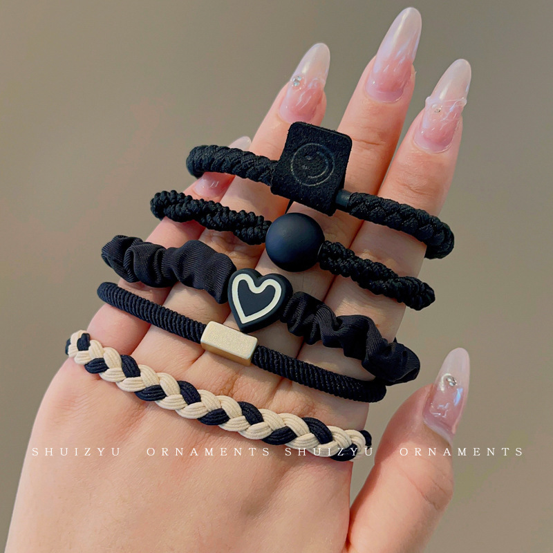 Lazo para el cabello de cola de caballo alto, goma de otoño e invierno simple, cuerda para la cabeza duradera de alta elasticidad, cuerda para el cabello para mujer, cuerda para el cabello, anillo para la cabeza de oso, accesorios para el cabello