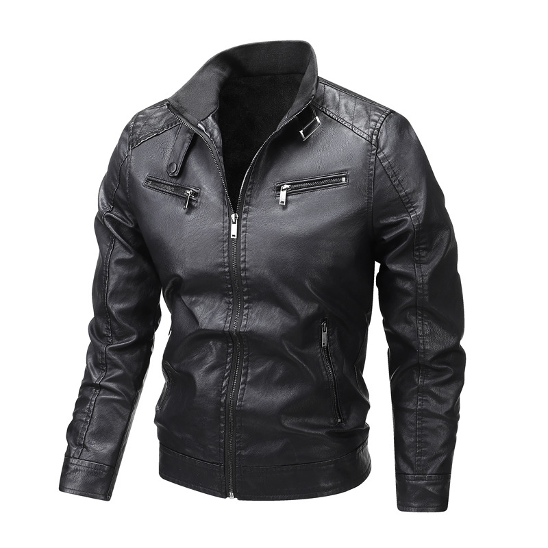 Primavera y otoño de hombre chaqueta de cuero pu hombre estilo casual de estilo coreano chaqueta de cuero de motor delgada chaqueta de cuero pu chaqueta superior hombre