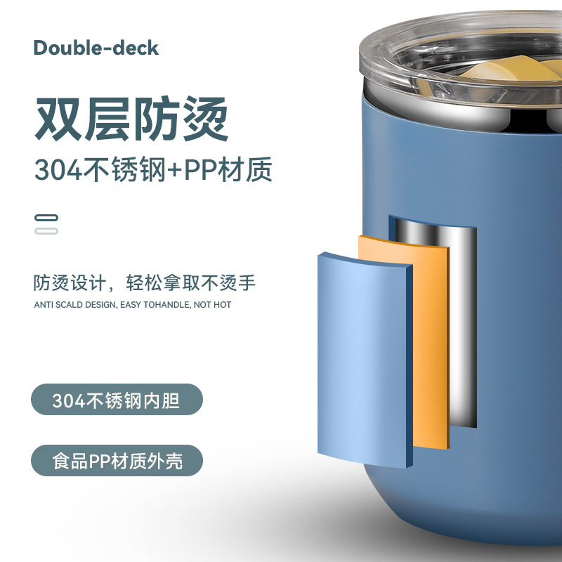 Taza navideña de café de acero inoxidable 304 con tapa, diseño europeo, caja de regalo portátil, edición limitada navideña