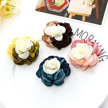 韩版小花配件 烧边花布艺服饰头饰发饰鞋花辅料 米芯三色