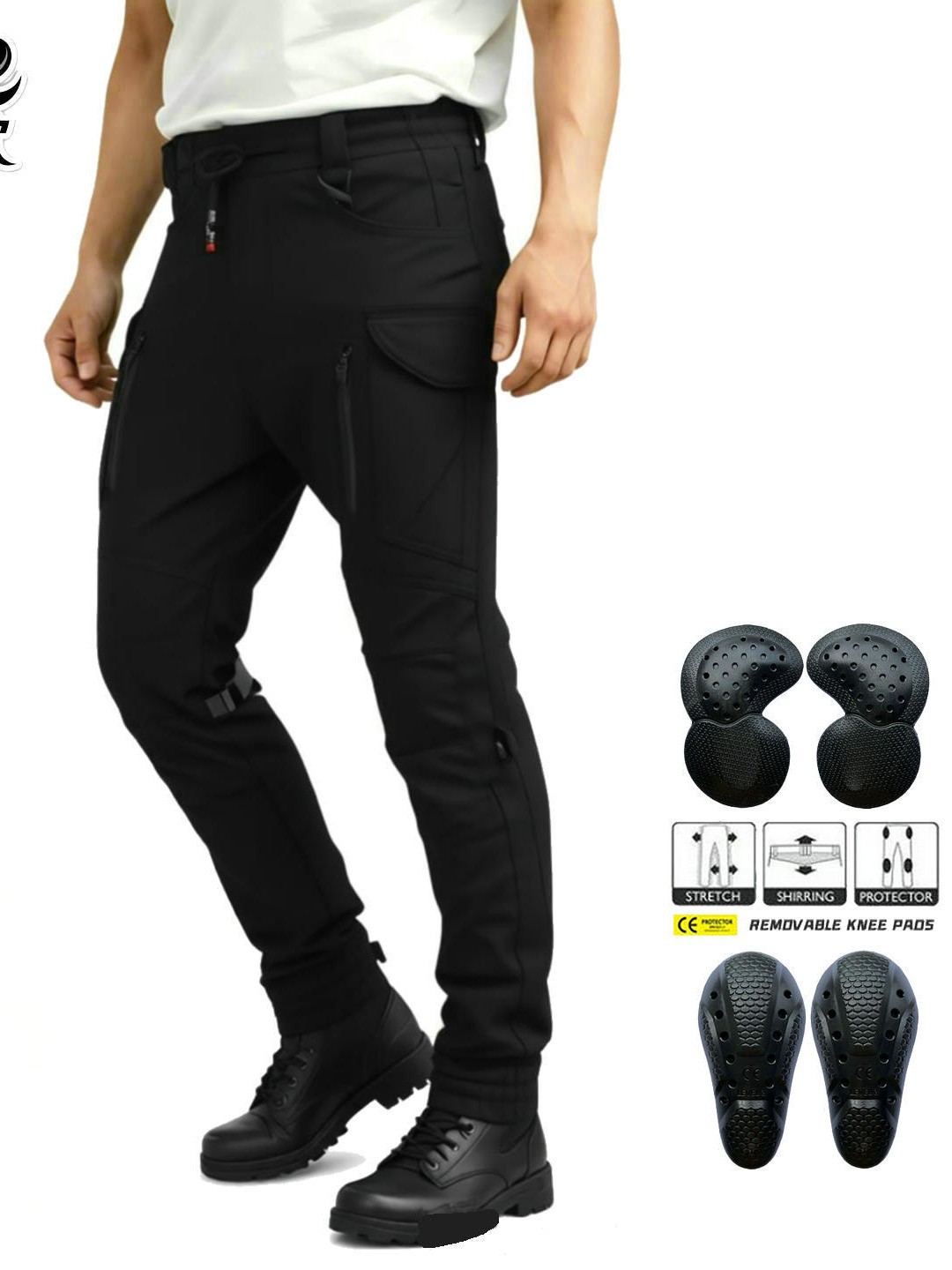 Volero motocicleta overoles ciclismo pantalones impermeable a prueba de viento transpirable elástico cintura alta motocicleta tobillo atado pantalones anti-caída hombres