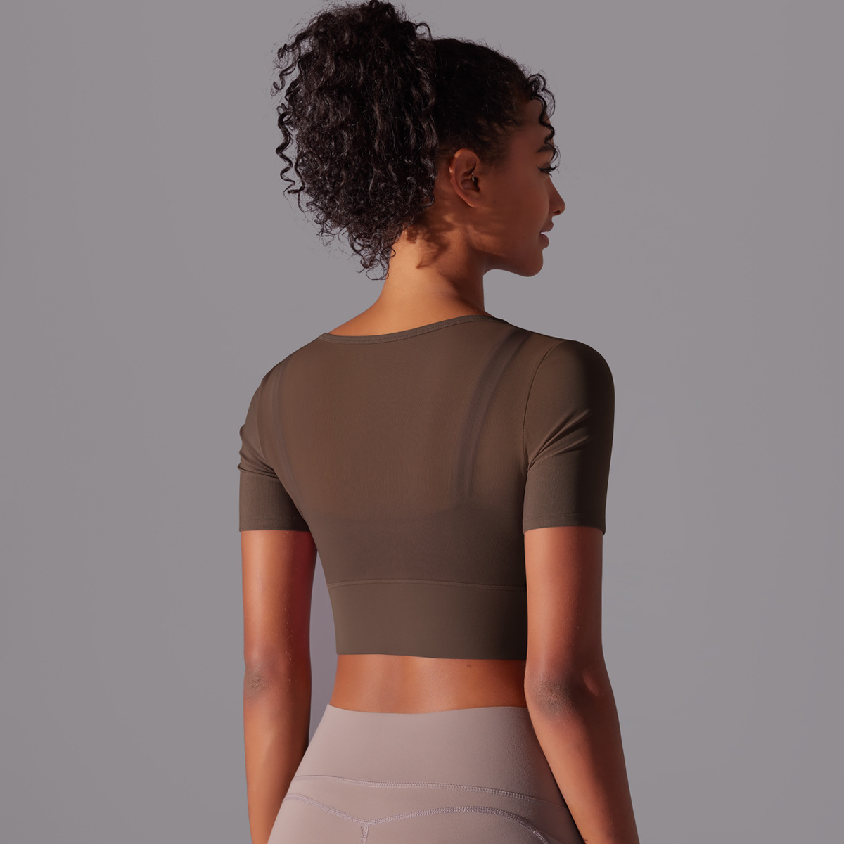 182g Weight Short Sleeve Sleeve Length Pullovers Placket Type Nylon, Spandex Fabric Type Short Top Length T-shirt Tops Type Yoga, Sports Occasion Round Neck Neckline Solid Color Pattern Women Gender Hollow Out Craft Fitness Sport Style Solid Color Nylon Spandex Round Neck Hollow Out Active Tops T-shirt 3