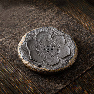 Ancient early Burning Gold stoneware pot water storage Zen ceramic tea tray small size dry tea table modern simple tea tray
