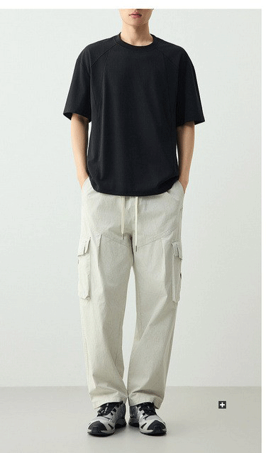 Áo thun nam cổ tròn tay ngắn phong cách công sở, chất liệu cotton thoáng mát, kiểu dáng thể thao — đen chi tiết 12