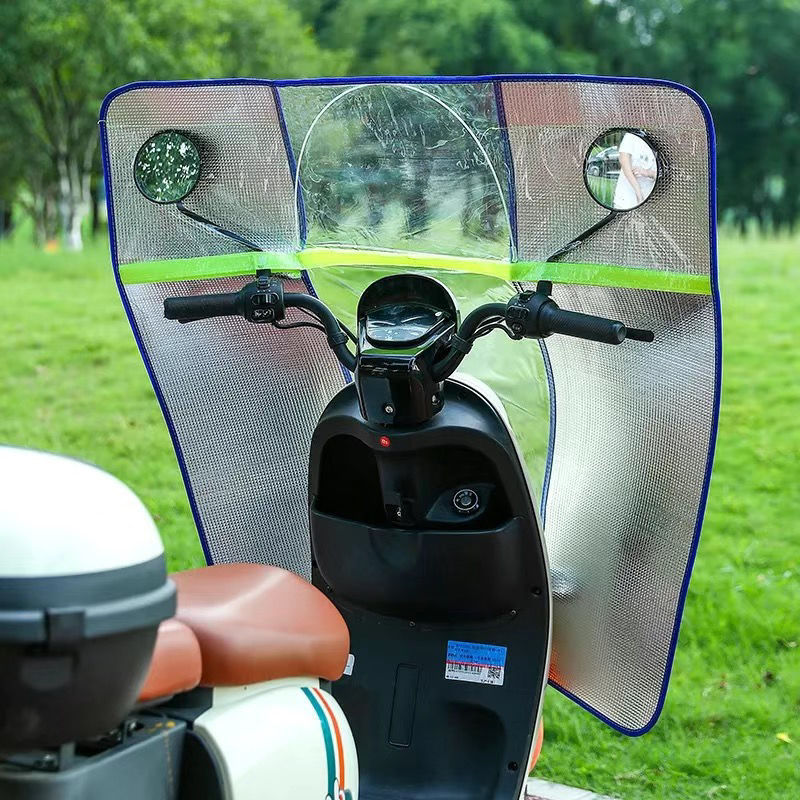 Electric car motorcycle front windshield plastic heighening and widening transparent windshield windshield cover windshield tricycle