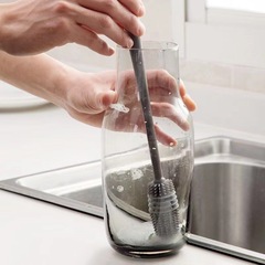 Magic Cup Washing Machine Rotating Cup Brush Bottle Brush Long Handle Gap Tea Stain Cleaning Hard Hair Silicone Brush 