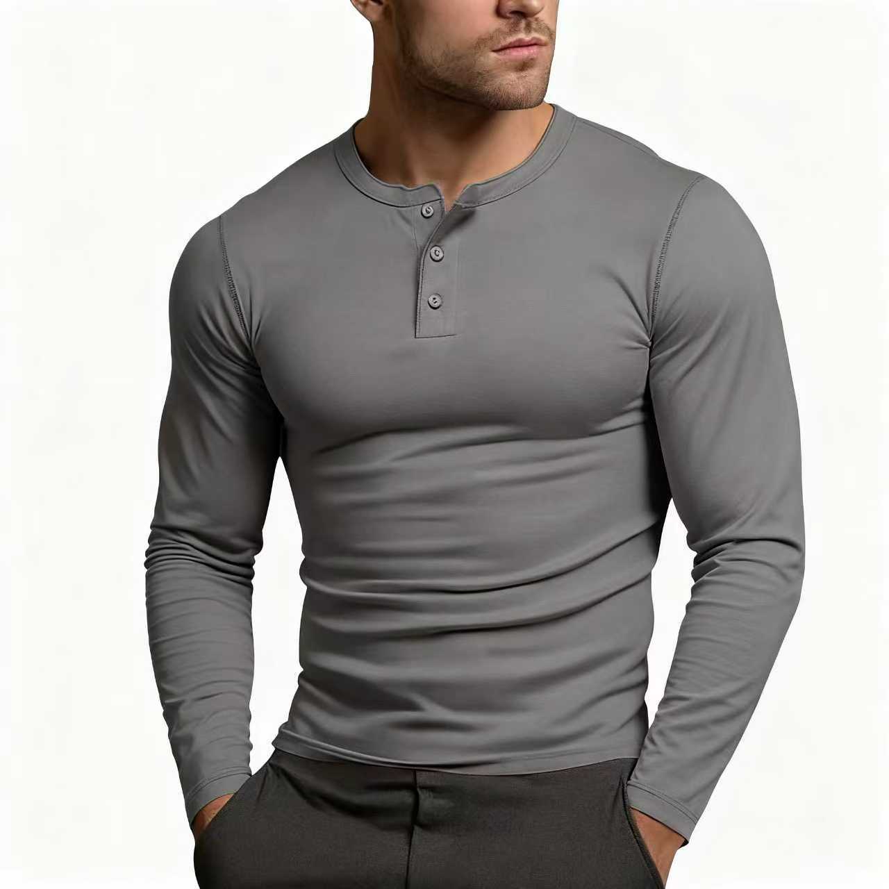 Kişi uzunqol köynək - Henley yaxalı, baza model