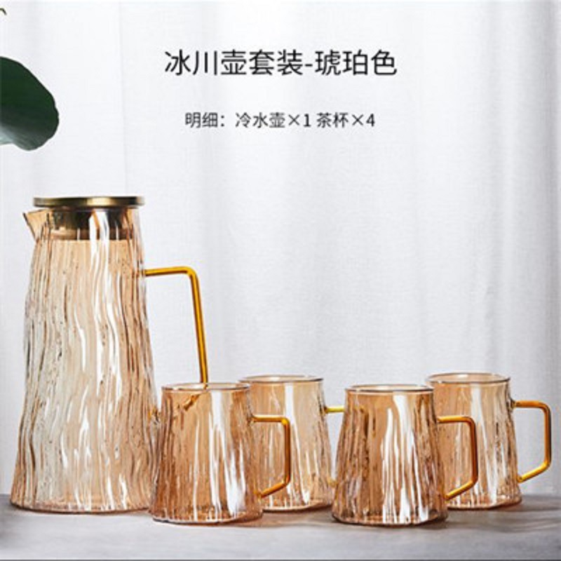 Nuevo traje de alta borosilicato glaciar botella de agua fría traje grueso vidrio gran capacidad olla creativa resistente al calor botella de agua fría