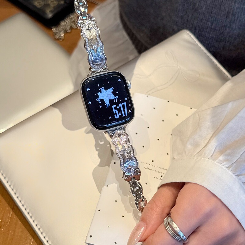 Suitable for Iwatchs9 Watch Strap Apple S11 Watch Applewatchse8 Slim Model Women's Model S10 Metal Xiaomi 9