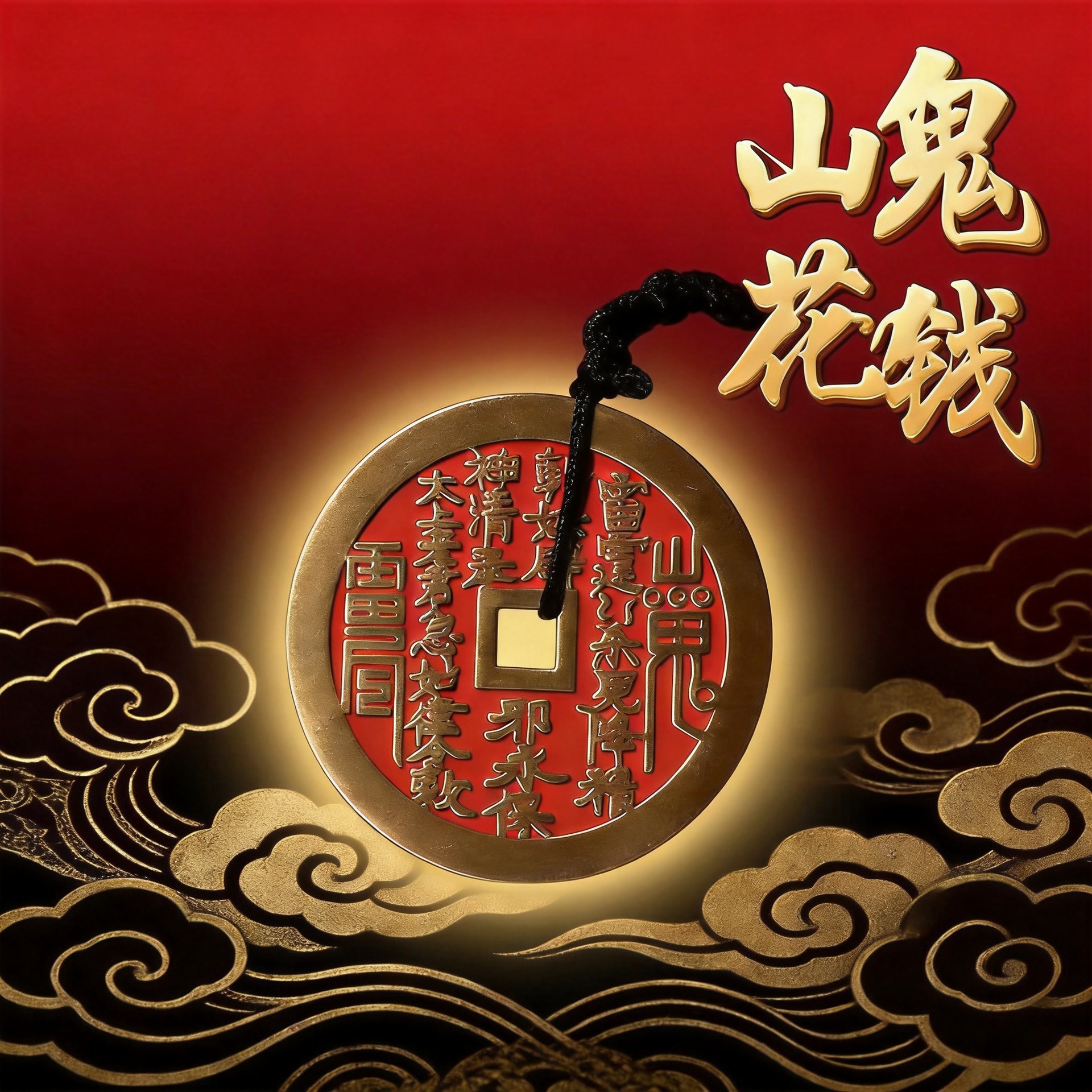 Brass Mountain Ghost Money Pendant Taoist Jewelry Antique Copper Coin Pendant Cinnabar Bagua Copper Coin Jewelry Wholesale