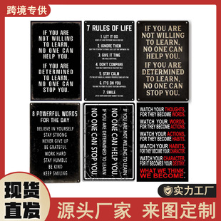 Factory direct supply inspirational metal tin painting retro tin sign positive energy sign study wall hanging