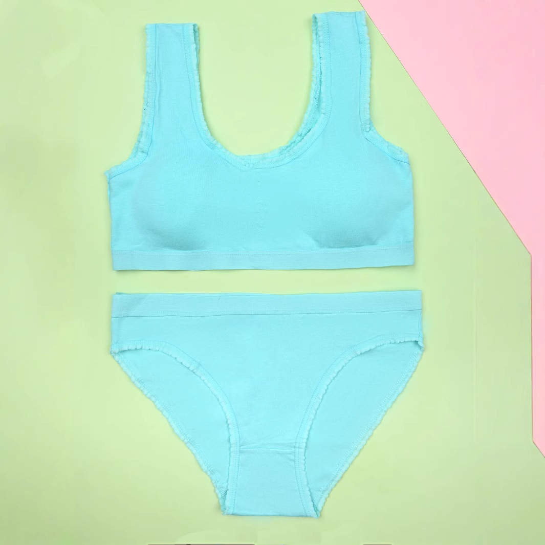 Ropa interior de algodón puro para niñas 12-16 años, estudiantes de primaria y secundaria, ropa interior de desarrollo para niñas, ropa interior de sujetador delgada sin anillo de acero