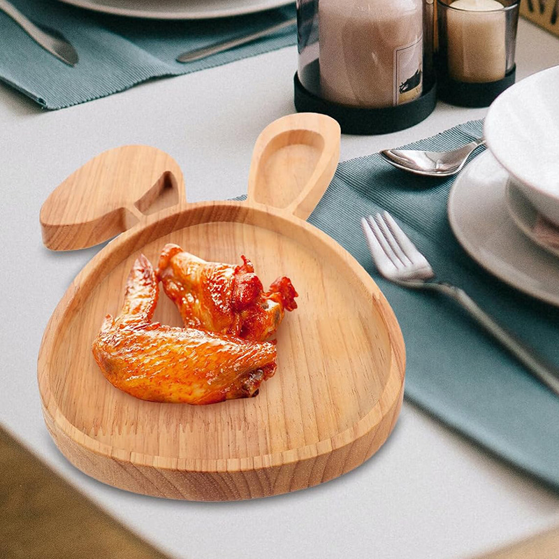 Bandeja de madera de dibujos animados creativos desayuno plato restaurante en casa bandeja de servicio bandeja de postre taza de café