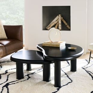 Modern minimalist combined coffee table hotel living room home center table creative shaped coffee table Black