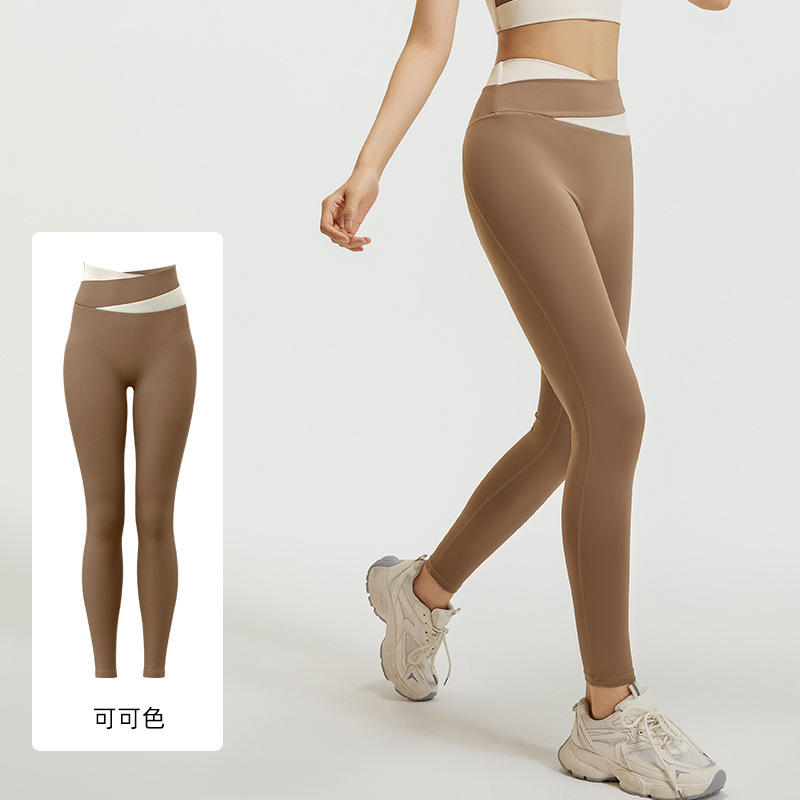 Juyitang Yoga Traje femenino desnudo de cintura alta sin costuras Traje deportivo de levantamiento de cadera femenino Ropa de fitness transpirable