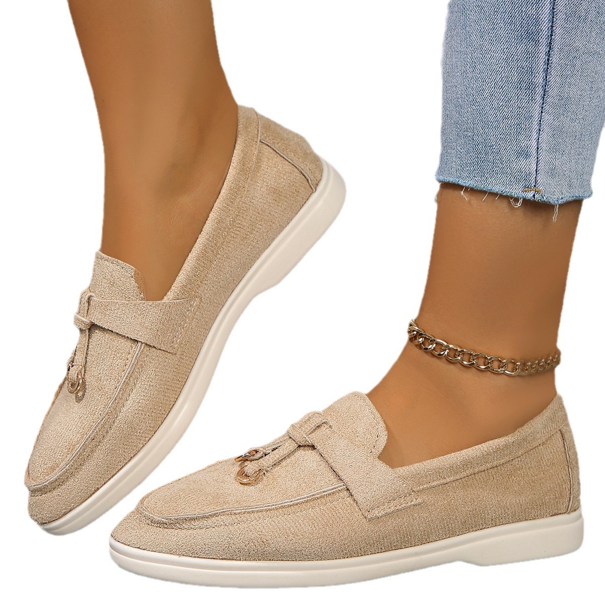 Women's Shoes suede flat soled large size low top single shoes _voghion.com