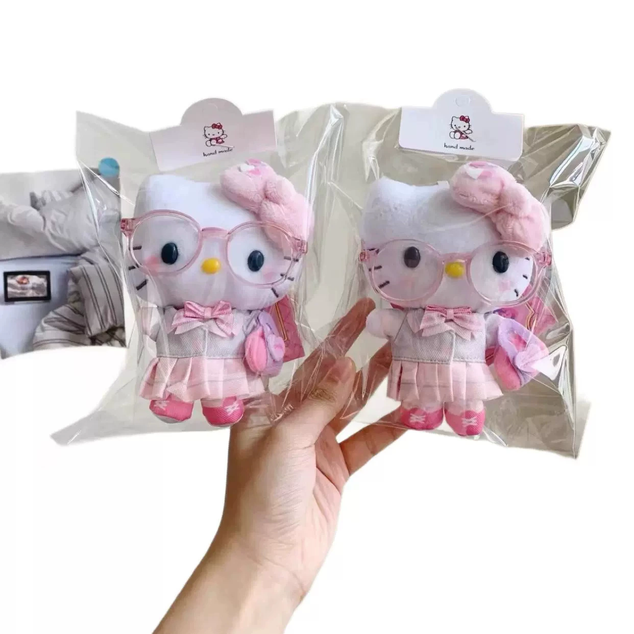 Hello Kitty, милые очки для учащихся начальной школы, кукла, аксессуар для рюкзака, подвеска