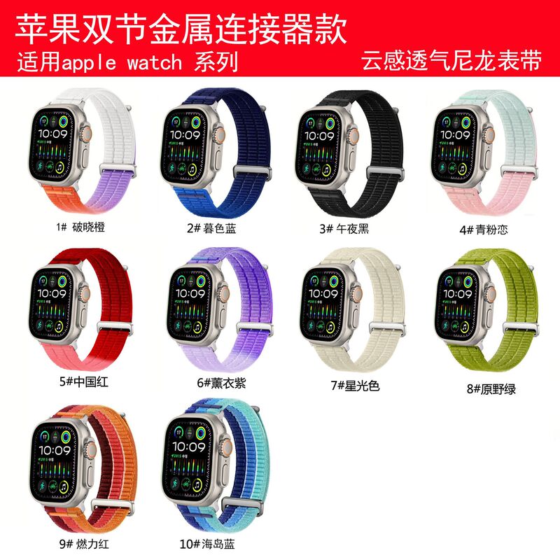 Suitable for Apple S11 Watch Strap, Double-Section Gradient Nylon Loop Strap, Apple Watch10/9/8 Watch Strap Suitable for Apple S11 Watch Strap, Double-Section Gradient Nylon Loop Strap, Apple Watch10/9/8 Watch Strap
