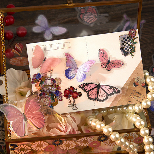 Light-picking pet sticker pack Butterfly Nature Series Butterfly handbag decorative material stickers 40 pieces in 6 options