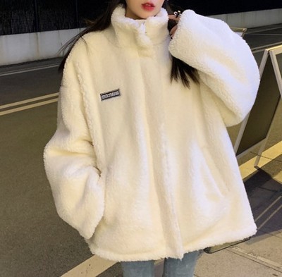 2021 new pattern Sherpa coat student new pattern ins thickening jacket coat