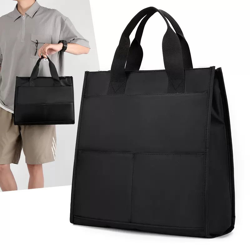 男士大容量单肩斜跨手提电脑包横款帆布休闲包牛津布男包商务背包