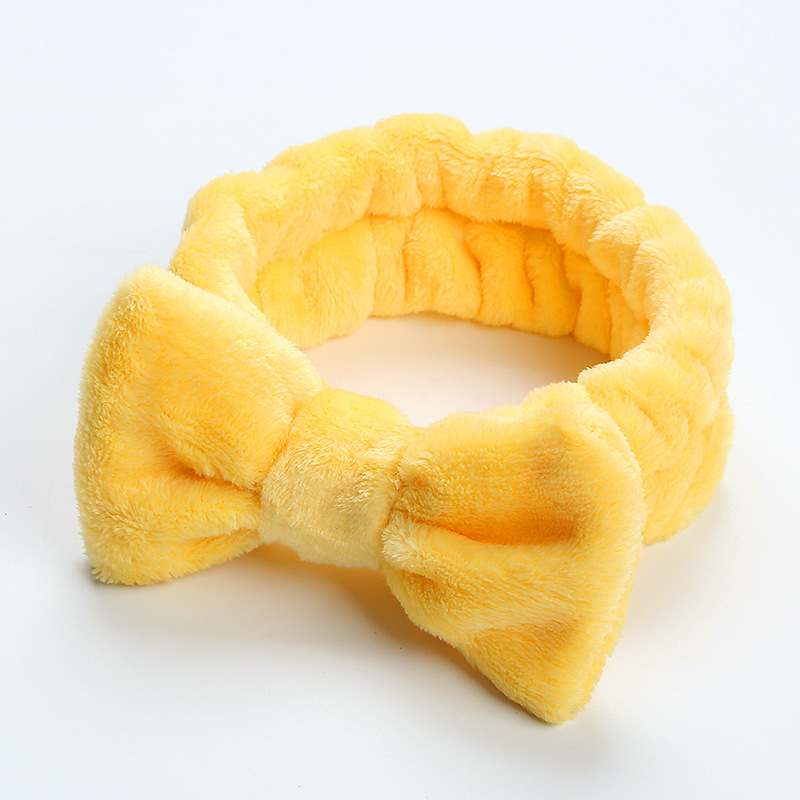 Diadema de franela con estampado de leopardo liso para mujer, diadema de felpa con lazo, diadema bonita para lavado de cara, diadema de color puro, accesorios para el cabello