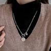 Tide, accessories stainless steel, demi-season necklace with letters, sweater, chain, does not fade, 2021 years