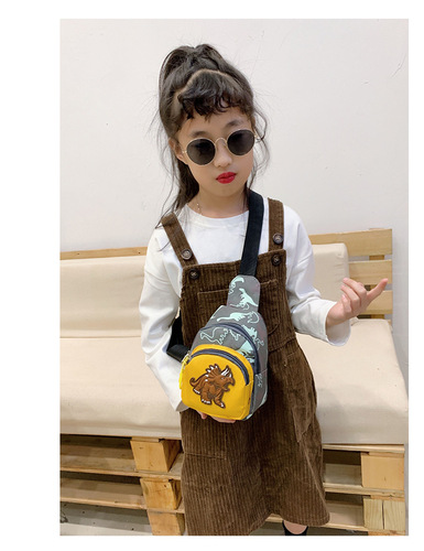 New children's waist bag for boys, dinosaur crossbody small bag, fashionable kids' chest bag, coin purse, baby small bag for export