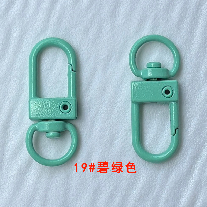 烤漆三分小门扣彩色钥匙扣饰品配件U形弹簧扣挂扣现货糖果色8字扣|undefined
