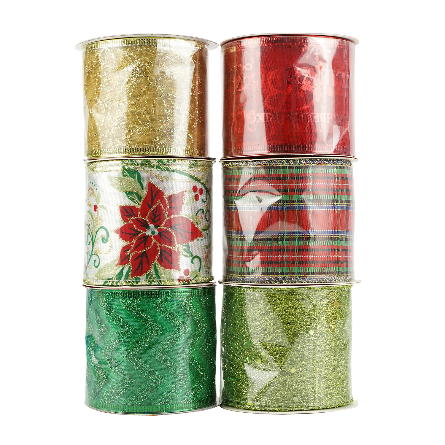 En stock al por mayor decoración de Navidad a la parrilla de hierro Borde de alambre cinta DIY accesorios de cinta de arco embalaje de regalo de Navidad