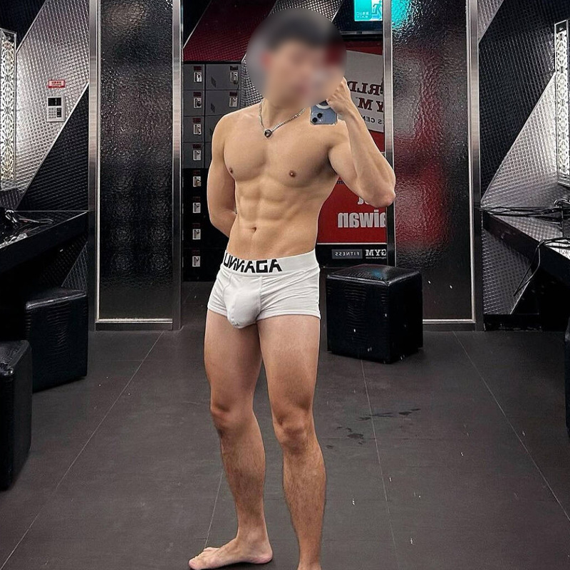 ADANNU men's boxer cotton solid color simple style sexy low waist hip slim fitness fitness boxer pants