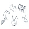 Cross -border hot -selling ear clip set 5 sets of creative personality dual C cartilage U -shaped double -layer no -ear leaf earrings female