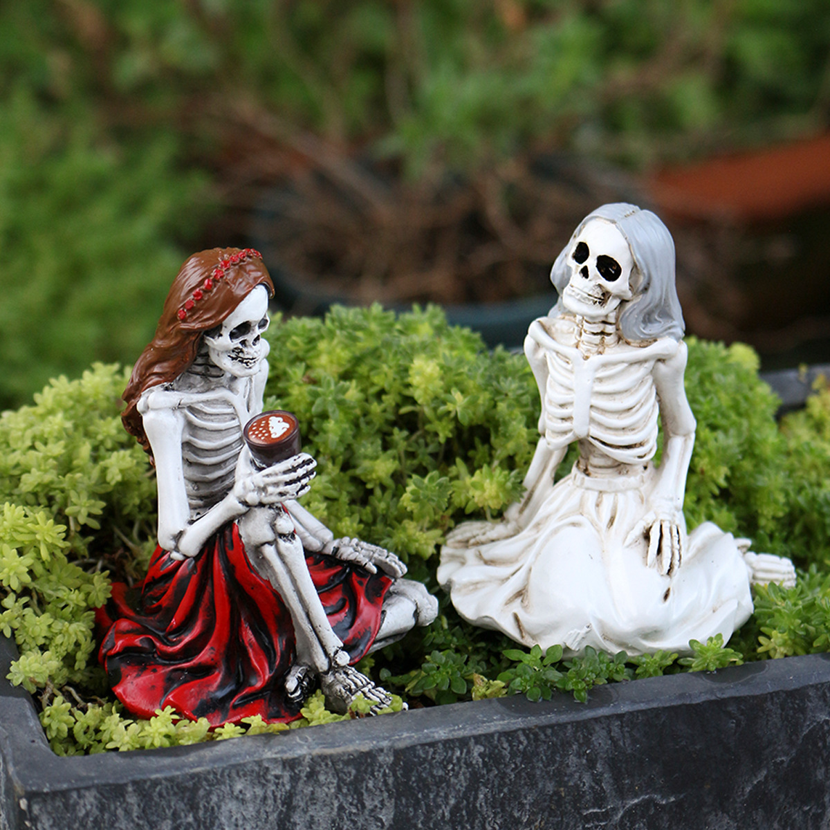 Halloween  Skull Girl Chat Decoration Ornaments Home Storage Ornaments Halloween Scene Layout Ghost Festival