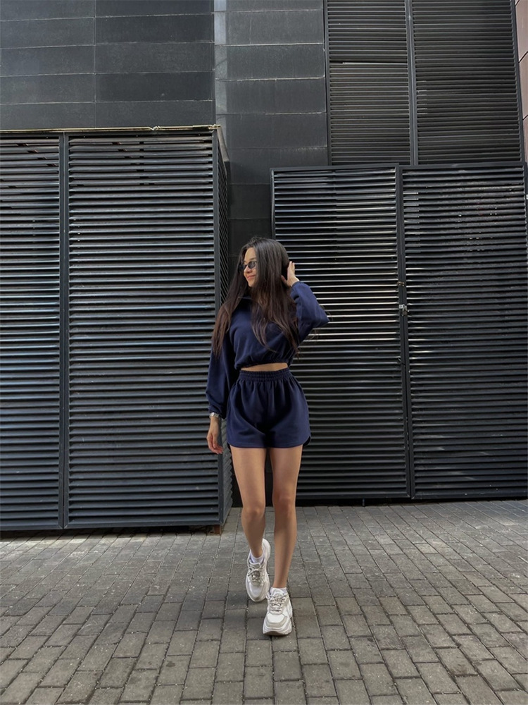 500g Weight Long Sleeve Sleeve Length Polyester Fabric Type Shorts Co-ord Set Sets Type 2 Pieces Set Quantity Casual, Daily, Sports Occasion Turtleneck Neckline Regular Fit Fit Type Solid Color Pattern Spring, Autumn Season Women's Gender Zipper Design Simple Style Style Casual Daily Sports Women's Simple Style Solid Color Polyester Zipper Shorts Co-ord Set Shorts Sets 1