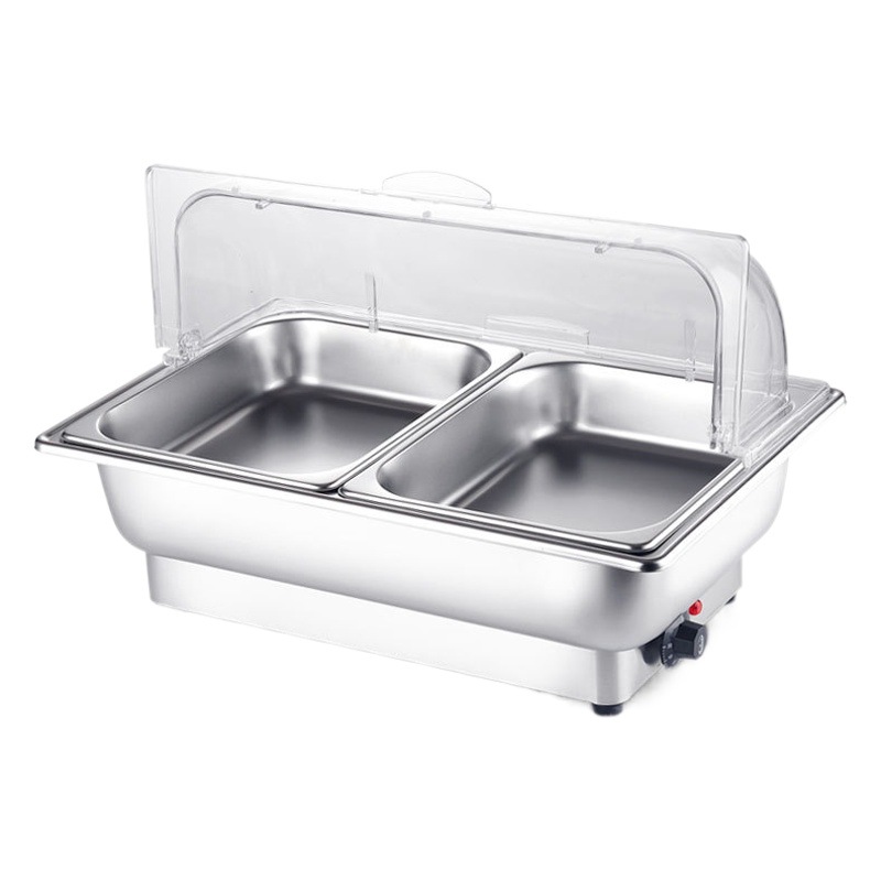 Wei Jie Xing Electric Heating Buffet Stove Flip Cover Stainless Steel Buffet Stove Hotel Tableware Square Breakfast Stove Heat Preservation Pot